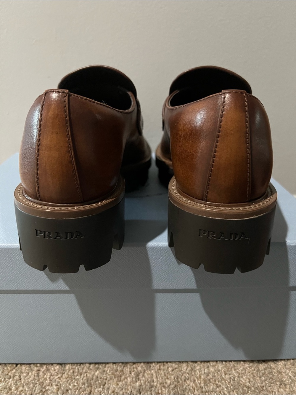 Prada Brown Leather Loafers - Picture 6 of 10